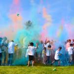 Participants in the 2.5-mile run powder each other with playful hues at a color-throwing station at the Buena Vista Seventh-day Adventist School in Auburn on Sunday. RACHEL CIAMPI, Auburn Reporter