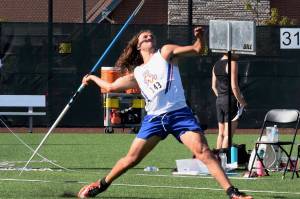 Auburn Mountainviews Anthony Gonzales was at his best Wednesday, throwing a school-record 185 feet to take the NPSL javelin title. RACHEL CIAMPI, Auburn Reporter