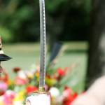 Duy Dong Nguyen of the Thu-Duc Academy Association leads the honor guard during the South Vietnam Armed Forces Day ceremony at the joint American-Vietnamese War Memorial at Les Grove Park on Saturday. MARK KLAAS, Auburn Reporter