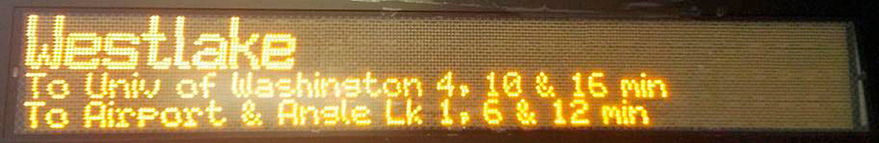 Real-time arrival information now available at all Link light rail stations