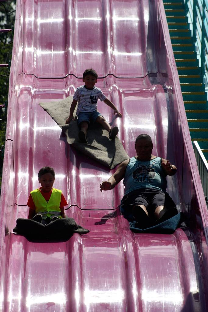 It was slippery and fast when warm on the super slide. MARK KLAAS, Auburn Reporter