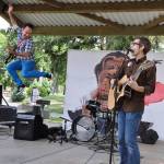 Jack Forman leaps as Korum Bischoff (on drums) and Drew Holloway jam during a recent Recess Monkeys Kids Summerstage visit. The trio, an acclaimed family music band from Seattle, returns to Les Gove Park on July 24. RACHEL CIAMPI, Auburn Reporter