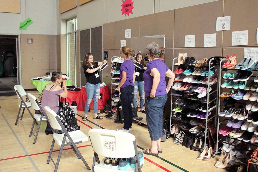 Clothes, shoes and jewelry were neatly placed on display racks to provide the birthday girls with a shopping experience. OLIVIA SULLIVAN, Federal Way Mirror