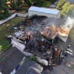 Firefighters doused an Auburn house fire that was heavily damaged Thursday. COURTESY PHOTO, South King Fire and Rescue