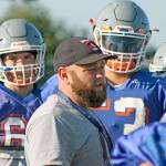 Auburn Mountainview coach Jared Gervais directs the traffic flow of practice Monday. MARK KLAAS, Auburn Reporter