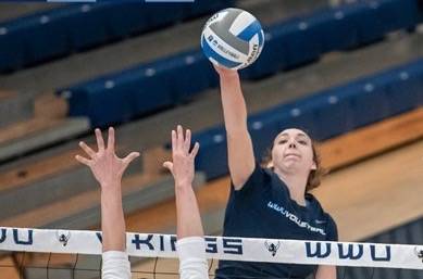 Calley Heilborn, a freshman from Auburn, led the Vikings with a 20-kill, 17-dig double-double in WWUs 3-1 victory over Spring Hill College. COURTESY PHOTO, WWU Athletics