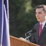 Keynote speaker George Cannizzaro, the executive assistant for the Office of the Deputy Under Secretary for Field Programs and Cemetery Operations, addresses the crowd at Tahoma National Cemetery. MARK KLAAS, Kent Reporter