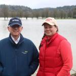 Elbridge Stuart and Rosy Smit stand in front of Carnation Farms flooded fields on Feb. 7, 2020. Its the fifth flood this year along the Snoqualmie River that has broken 56 feet. Aaron Kunkler/staff photo