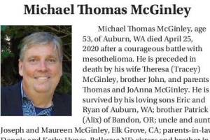Obituary: Michael Thomas McGinley