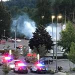 Tukwila Police use tear gas to get looters out of the Target store on Sunday night, May 31. COURTESY PHOTO, Tukwila Police
