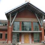 The main entrance of Bowman Creek elementary school, under construction in May. Courtesy photo