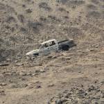 The truck of the Renton family as it was found Tuesday. While fleeing the Cold Springs Fire two adults were severely burned and one toddler died. Courtesy photo/Okanogan Sheriffs Office                                The truck of the Renton family as it was found Tuesday. While fleeing the Cold Springs Fire two adults were severely burned and one toddler died. Courtesy photo/Okanogan Sheriffs Office