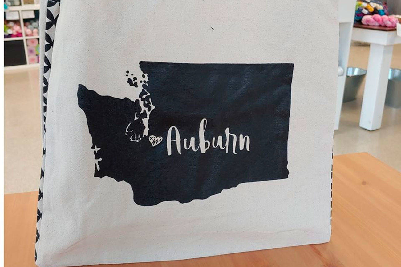 Photo courtesy of A Little Knitty. You can buy this bag online at www.alittleknitty.com/shop/Exclusively-A-Little-Knitty/p/Auburn-Tote-Bag-x44945454.htm