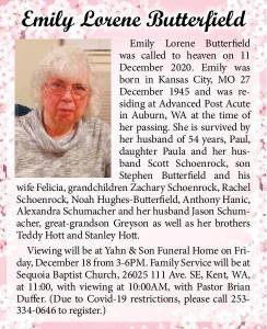 Emily Lorene Butterfield | Obituary