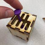 Sven Gasser, Career and Technical Education (CTE) teacher at Mt. Baker Middle School, assigns woodshop projects like this for students to design at home, which he then produces on a laser cutter as the class watches on Google Meet. Photo courtesy of Alan Spicciati