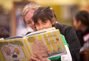 Youngsters enjoy reading in Humanities for Washingtons Cabin Fever program. Courtesy photo