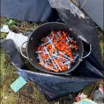 Hypodermic needles collected at a homeless encampment in Auburn. Courtesy photo, City of Auburn.