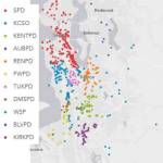 Map of all of the 2021 shots fired incidents in King County (credit to King County Crime Strategies Unit)