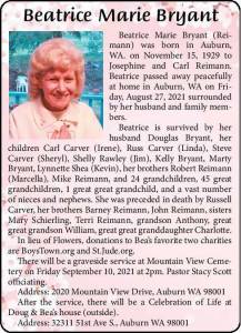 Beatrice Marie Bryant | Obituary