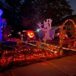 Halloween decorations on display on D Street. Photo courtesy of D Street Lights.