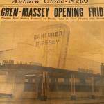 The April 17 edition of the old Auburn Globe advances the opening of Dahlgren-Massey Fine Foods two days later. Photo from the White River Valley Museum collection
