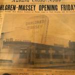 The April 17 edition of the old Auburn Globe advances the opening of Dahlgren-Massey Fine Foods two days later. Photo from the White River Valley Museum collection