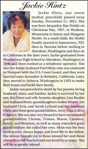 Jackie Hintz | Obituary