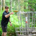 Darren Scott putts a disc during the red double finals of the Hacks Sporting Goods Disc Cup tournament at the Coopers Hawk Disc Golf Course in Campbell River on June 20. Photo by Sean Feagan / Campbell River Mirror