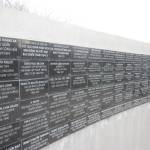Wall of plaques honoring veterans of the Vietnam War at the Vietnam War Memorial in Les Gove Park. Photo by Henry Stewart-Wood.