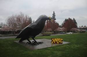 Photo by Henry Stewart-Wood/Auburn Reporter
One of Auburns permanent sculptures in front of Les Gove Park.