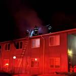 VRFA and South King Fire crews fought an early morning fire on April 7 at the Auburn Manor Apartments in the 900 block of 14th Street Northeast. All occupants got out safely, but four of the nine apartments were affected: one with smoke and water damage; a second with water and smoke damage; and the other two sustained smoke damage. The VRFA estimates damage to the structure at $250,000, and  damage to the contents at $150,000 The cause of the fire is undetermined. Photo courtesy of VRFA.