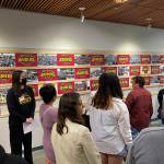 TJHS junior Lauren guides a tour group on May 11. Olivia Sullivan/the Mirror