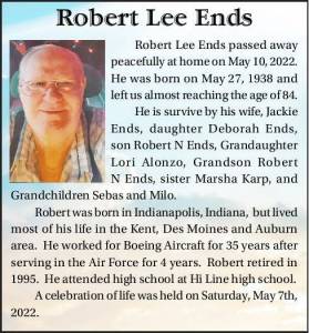 Robert Lee Ends | Obituary