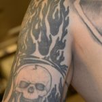 Photo of Auburn Police officer Jeffrey Nelsons tattoos. A King County Superior Court Judge decided many of Nelsons tattoos contained wording or imaging that would prejudice potential jurors. An additional 40 images have to be redacted prior to being released. (Courtesy photo)