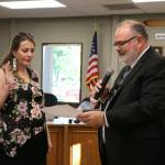Photo courtesy of Auburn School District
Valerie Gonzales is sworn in by Auburn School District Superintendent Alan Spicciati on June 27.
