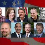 From left to right, starting from the top row then moving to the bottom: Emet Ward, Kim Schrier, Reagan Dunn, Matt Larkin, Dave Chapman, Ryan Dean Burkett, Justin Greywolf, Keith Arnold, Patrick Dillon, Jesse Jensen and Scott Stephenson are all candidates for U.S. Representative for Washingtons 8th Congressional District this year. Photos submitted by candidates or taken from their campaign websites or other materials.