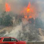 Flames attack the hillside in Bonney Lake on Sept. 8, 2020. East Pierce Fire & Rescue photo