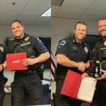 Screenshot from Auburn Police Department Facebook page shows Sgt. Gustafson (left) and Officer Anderson (right).