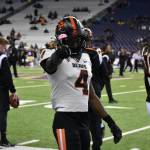 Jaden Robinson focuses on the Huskies back on Nov. 4, 2022, at Husky Stadium. Courtesy photo.