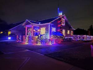 Photo courtesy of Ricky Taff
Ricky Taff has been lighting up his Auburn neighborhood with his Christmas light displays for years, but this year hes adding to the mix thousands of additional lights, music, and a food drive in conjunction with the Auburn Food Bank.