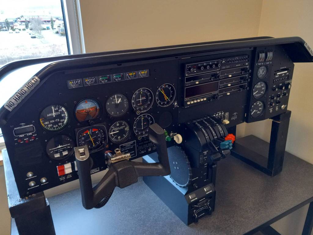 Photo by Robert Whale, Auburn Reporter
A retired flight simulator at GRCs Aviation Center in Auburn.