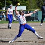 Sophomore Brynna Erdmann toes the slab for the Lions. Ben Ray / The Reporter