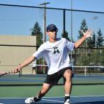 Maksym Martyniuk lunges for a ball against the Raiders. Ben Ray / The Reporter