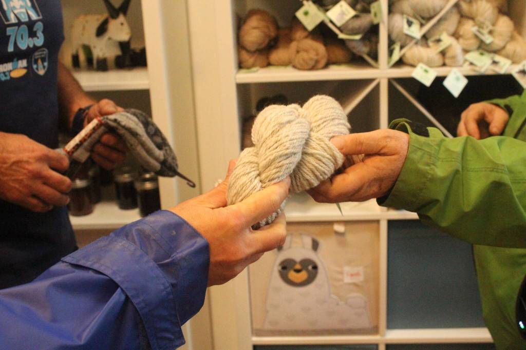 Guests in the on-site Green Apple boutique can buy yarn spun from the fibers of the farms own alpacas and sheep. Photo by Bailey Jo Josie/Sound Publishing.