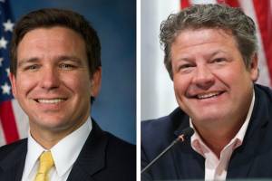 Florida Gov. Ron DeSantis and King County Council member Reagan Dunn.