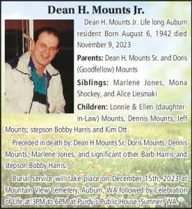 Dean H. Mounts Jr. | Obituary