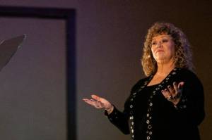 Auburn Mayor Nancy Backus delivers her annual State of the City address to a near capacity audience in the Events Center at the Muckleshoot Casino on Thursday, Feb. 29. Photo courtesy City of Auburn