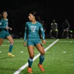 Raven senior Layla Bejar made life difficult for Kentwood by not allowing much possession for Conk attackers. Ben Ray / The Reporter