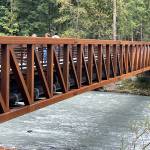 Right, the new bridge is at the northeast corner of Game Farm Park, near the end of the parking lot.