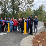 Auburn city officials and parks staff lead a ribbon cutting Oct. 1 at Game Farm Park. Photos by Andy Hobbs/Auburn Reporter